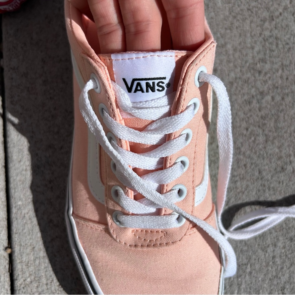 Vans Women's 7.5 Peach Salmon Canvas Skater Casual Sneakers Shoes - Picture 6 of 9